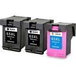 3 Pack HP 65XL High-Yield Remanufactured Ink Cartridges