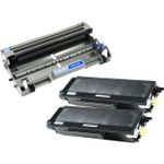 3 Pack Brother TN580 & DR520 High-Yield Compatible Toner & Drum Cartridges