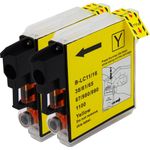 2 Pack Brother LC61Y Yellow Compatible Ink Cartridges