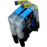 2 Pack Brother LC75C Cyan Compatible High-Yield Ink Cartridges (Replaces LC71C)