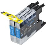 2 Pack Brother LC79C Cyan Compatible Extra High-Yield Ink Cartridges