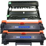 2 Brother TN760 Black Compatible High-Yield Toner & Drum Cartridge (Replaces TN730)