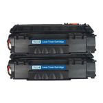 2 Pack HP 53A Black Remanufactured Toner Cartridge (Q7553A)