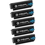 5 Pack Lexmark 55B1H00 Black Compatible High-Yield Toner Cartridge