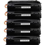 5 Pack HP 80X Black Compatible High Yield Toner Cartridge (CF280X)