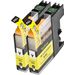 Pack de 2 Brother LC205Y cartouches d'encre compatibles super haute capacité jaune