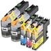 Pack de 5 Brother LC107 & LC105 cartouches d'encre super haute capacité compatibles