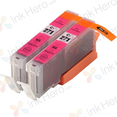 Pack de 2 Canon CLI-271XL cartouches d'encre haute capacité compatible magenta (0338C001)