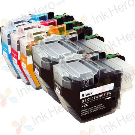 Pack de 5 Brother LC3017 cartouches d'encre haute capacité compatibles