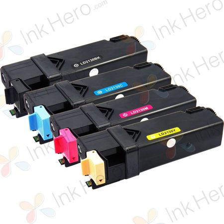 Pack de 4 Dell 2130 / 2135cn cartouches de toner haute capacité compatibles