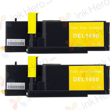 Pack de 2 Dell 332-0402 cartouches de toner jaune compatible (XY7N4)