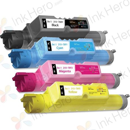 Pack de 4 Dell 5110cn / 5110n cartouches de toner haute capacité compatibles