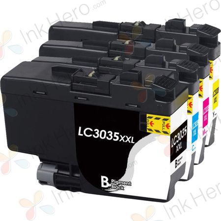 Pack de 4 Brother LC3035 cartouches d'encre compatibles ultra haute capacité