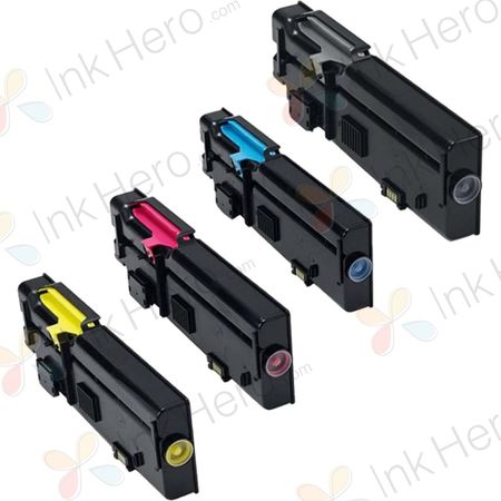 Pack de 4 Dell C2660dn / Dell C2665dnf cartouches de toner haute capacité compatibles