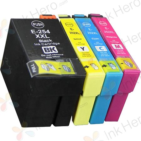 Pack de 4 Epson 252XL cartouches d'encre remanufacturées haute capacité