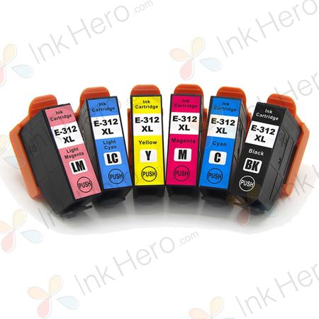 Pack de 6 Epson 312XL cartouches d'encre remanufacturées haute capacité