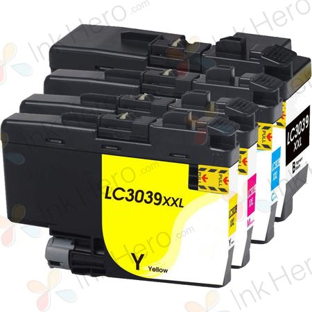 Pack de 4 Brother LC3039 cartouches d'encre compatibles ultra haute capacité