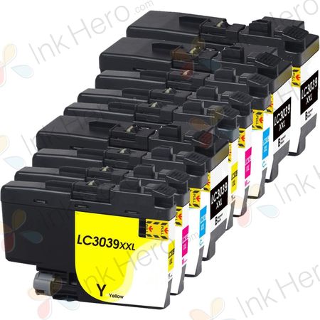 Pack de 9 Brother LC3039 cartouches d'encre compatibles ultra haute capacité