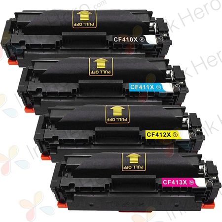 Pack de 4 HP 410X cartouches de toner haute capacité compatibles