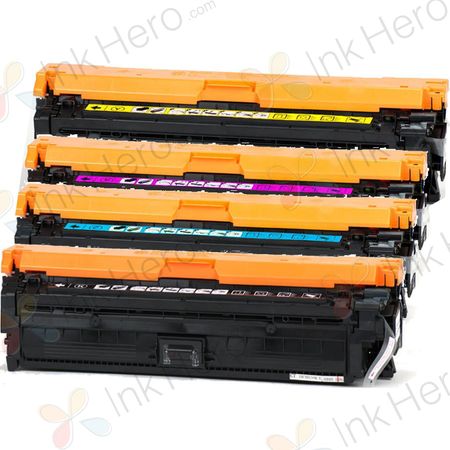 Pack de 4 HP 650A cartouches de toner remanufacturées