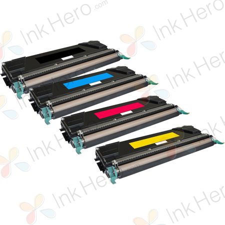 Pack de 4 Lexmark C524 / C532 / C534 cartouches de toner haute capacité compatibles