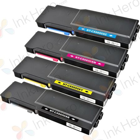 Pack de 4 Xerox Phaser 6600 / WorkCentre 6605 cartouches de toner haute capacité compatibles