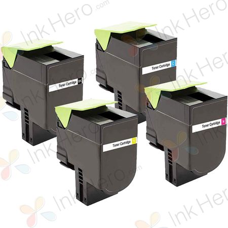 Pack de 4 Lexmark CS417 / 517 cartouches de toner remanufacturées haute capacité