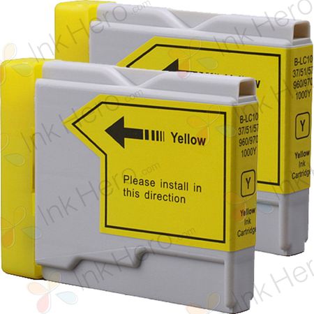 Pack de 2 Brother LC51Y cartouches d'encre compatibles jaune