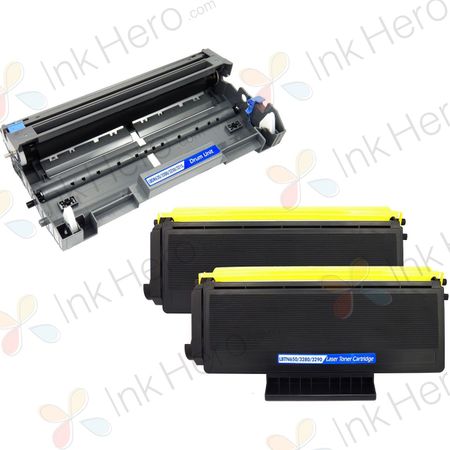 Pack de 3 Brother TN650 & DR620 cartouches de toner et tambour compatibles haute capacité
