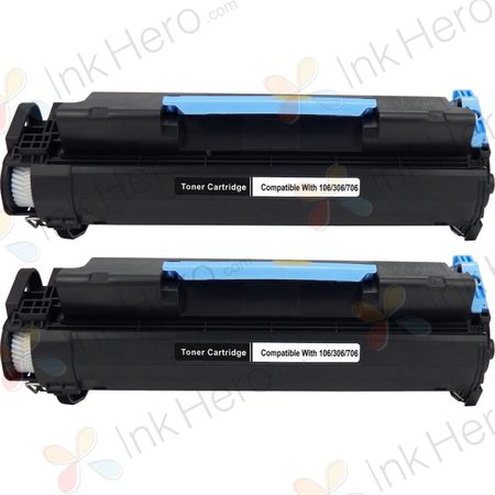 Pack de 2 Canon 106 cartouches de toner laser noir remanufacturées (0264B001AA)