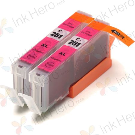 Pack de 2 Canon CLI-251XL cartouches d'encre haute capacité compatible magenta (6450B001)