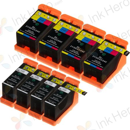 Pack de 8 Dell 21 cartouches d'encre compatibles noir et couleur