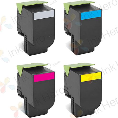 Pack de 4 Lexmark CX310 / CX410 / CX510 cartouches de toner remanufacturées