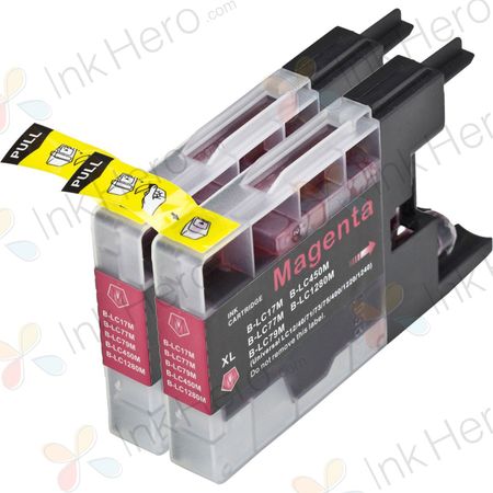 Pack de 2 Brother LC79M cartouches d'encre magenta extra haute capacité compatibles