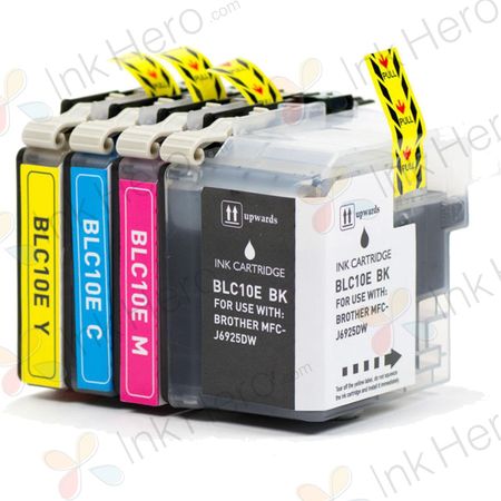 Pack de 4 Brother LC10E cartouches d'encre super haut capacité compatibles