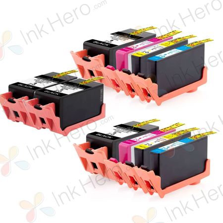 Pack de 10 Cartouches d'encre remanufacturées haute capacité HP 910X