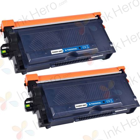 Pack de 2 Cartouches de toner compatibles extra haute capacité Brother TN920XXL Noir