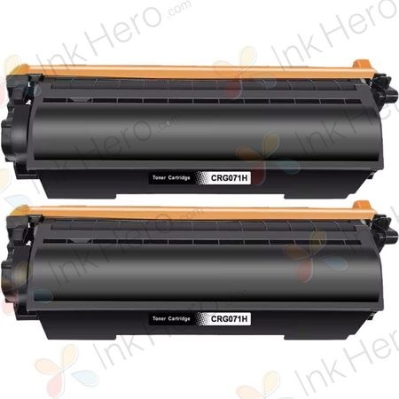 Pack de 2 Cartouches de toner compatibles haute capacité Canon 071H Noir (5646C001)