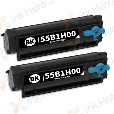 Pack de 2 Lexmark 55B1H00 cartouche de toner haute capacité noir compatible