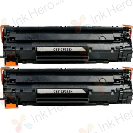 Pack de 2 HP 83X cartouche de toner compatible noir haute capacité (CF283X)