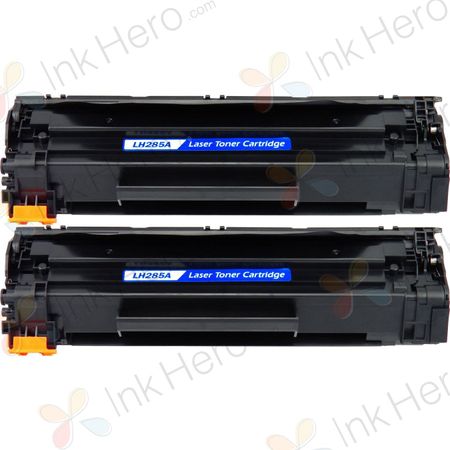 Pack de 2 HP 85A cartouche de toner noir jumbo compatible (CE285A)