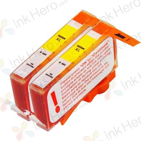 Pack de 2 HP 564XL cartouches d'encre remanufacturée jaune haute capacité (CN687WN)