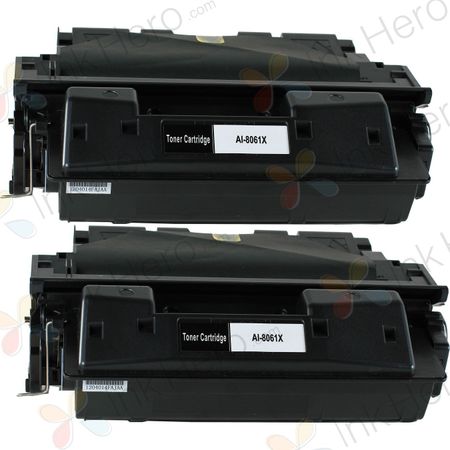 Pack de 2 HP 61X cartouche de toner noir remanufacturée haute capacité (C8061X)