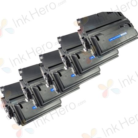 Pack de 5 HP 42X cartouche de toner noir remanufacturée haute capacité (Q5942X)