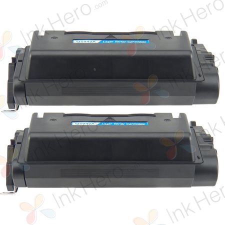 Pack de 2 HP 42A cartouche de toner noir remanufacturée (Q5942A)