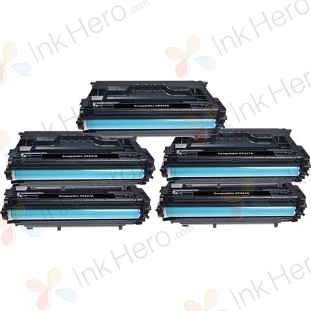 Pack de 5 HP 37A cartouche de toner laser noir compatible (CF237A)