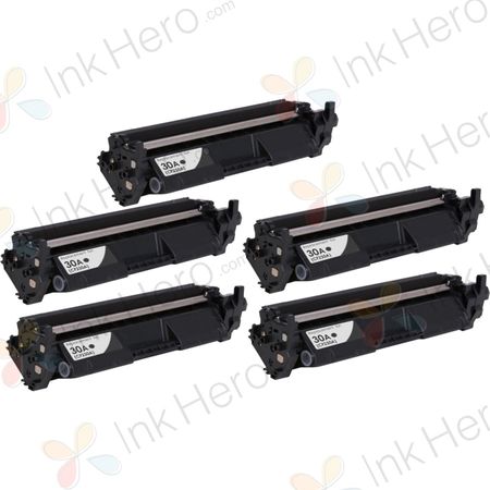 Pack de 5 HP 30A cartouche de toner noir compatible (CF230A)