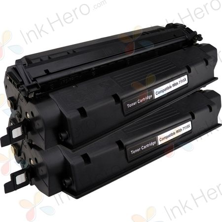 Pack de 2 HP 15X cartouche de toner noir compatible haute capacité (C7115X)