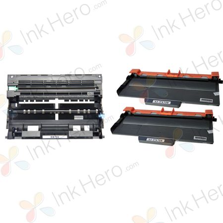 Pack de 3 Brother TN750 & DR720 cartouches de toner et de tambour compatibles