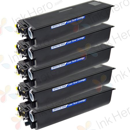 Pack de 5 Brother TN570 cartouche de toner noir compatible à haut capacité (remplace TN540)